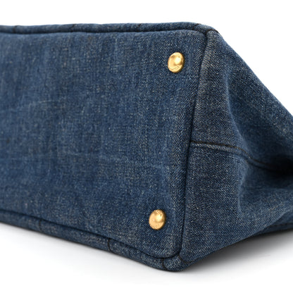 Prada Denim Logo Tote Bleu 10 of 10