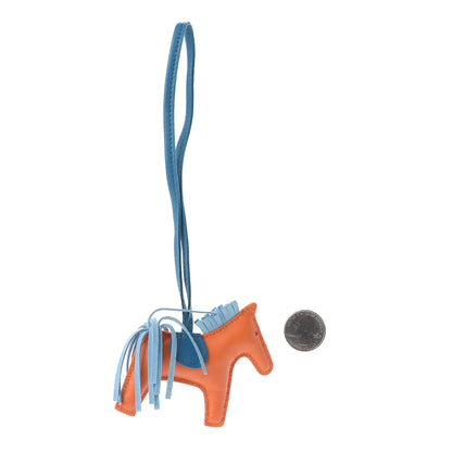 Hermes Milo Lambskin Grigri Rodeo Horse Bag Charm PM Feu Celeste Bleu Izmir 2 of 4