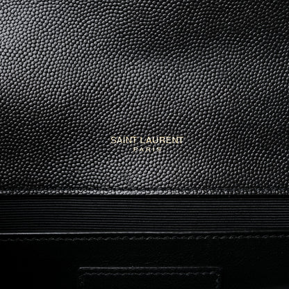 Saint Laurent Grain De Poudre Textured Mixed Matelasse Triquilt Medium Monogram Satchel Black 6 of 10