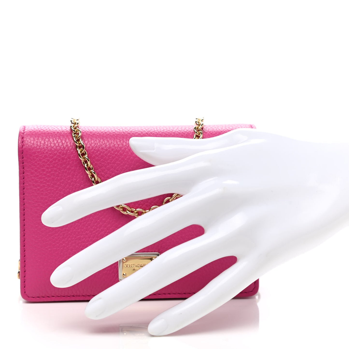 Smooth Calfskin Dauphine Chain Wallet Rosa Shocking