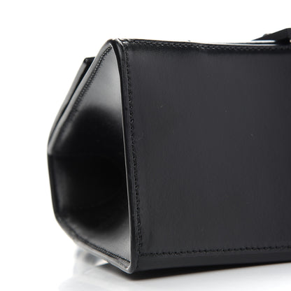 Balenciaga Shiny Box Calfskin Monochrome Small Hourglass Top Handle Bag Black 6 of 7