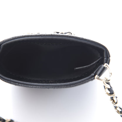 Chanel Caviar Quilted French New Wave Phone Holder With Chain Black 6 of 13