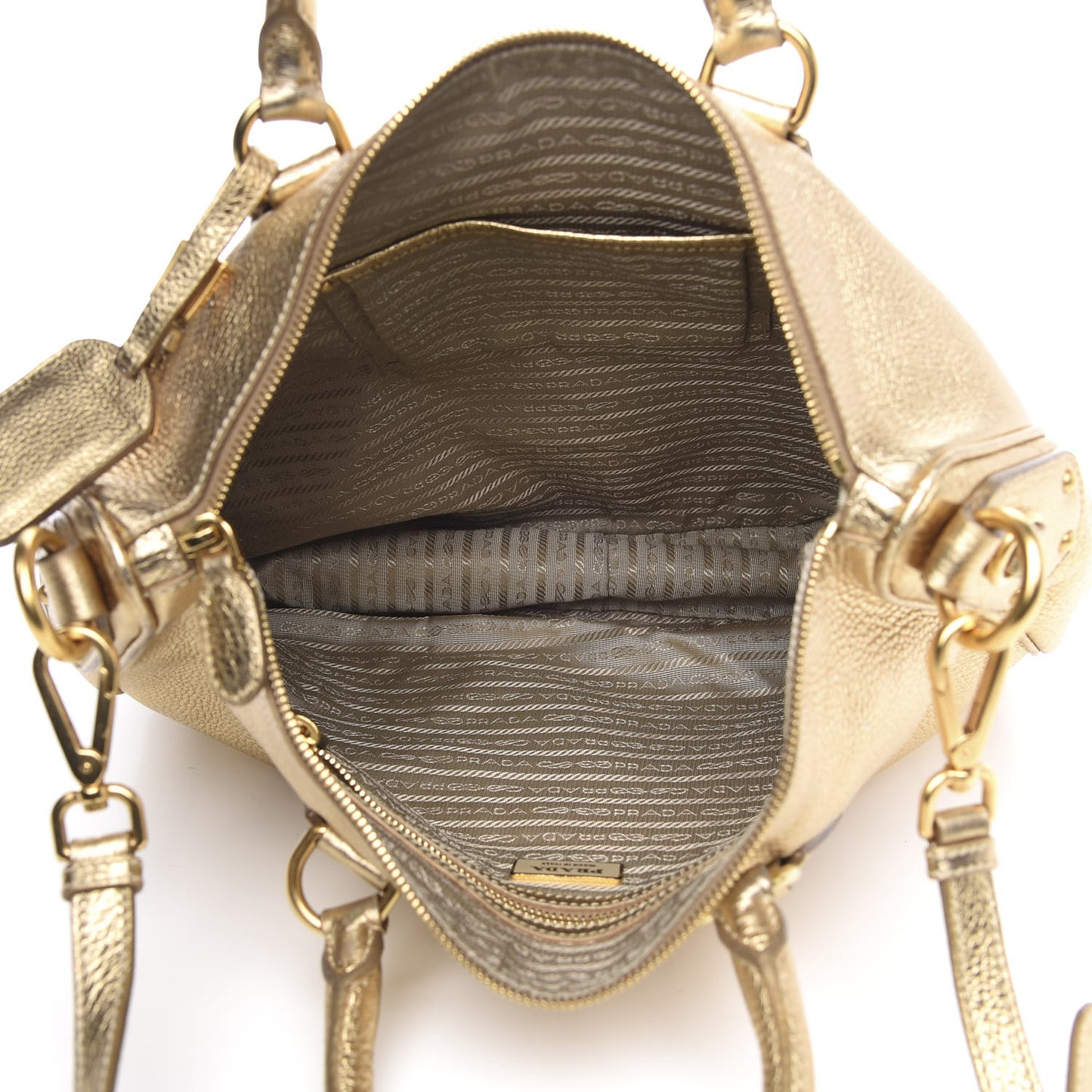Metallic Vitello Daino Tote Platino