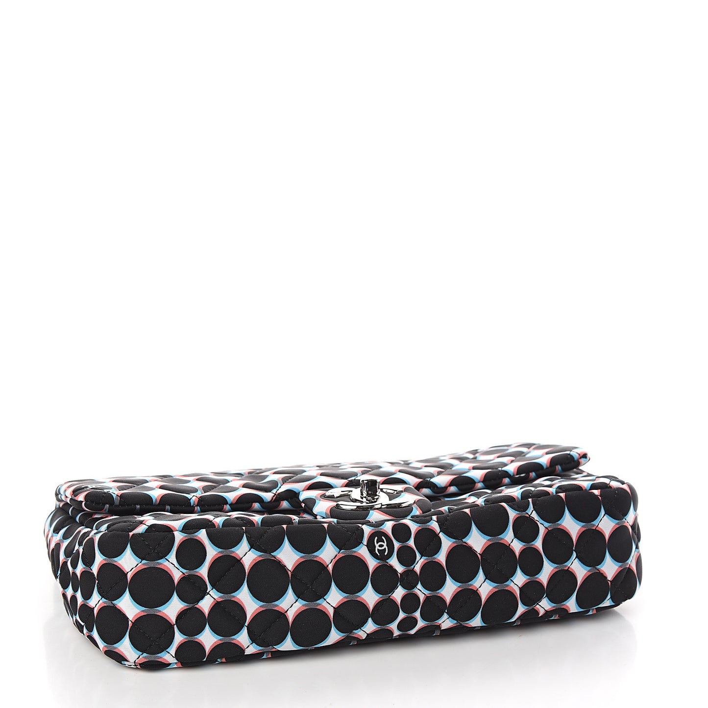 Nylon Printed Medium Single Flap Black White