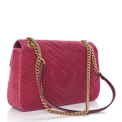 Gucci Velvet Matelasse Blind for Love Embroidered Medium GG Marmont Shoulder Bag Light Raspberry Rose Multicolor 3 of 10