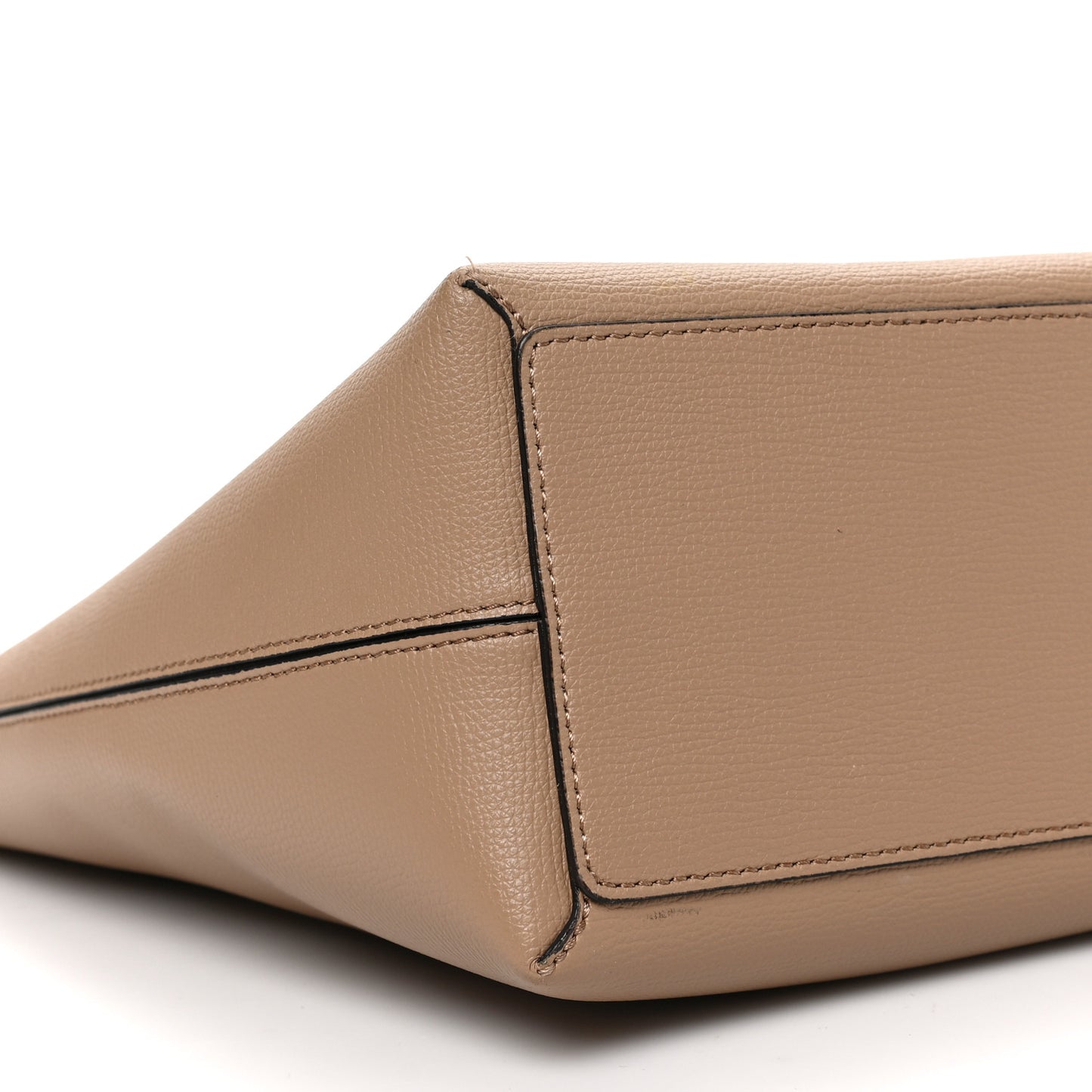 Grainy Calfskin Haymarket Check Medium Reversible Tote Camel