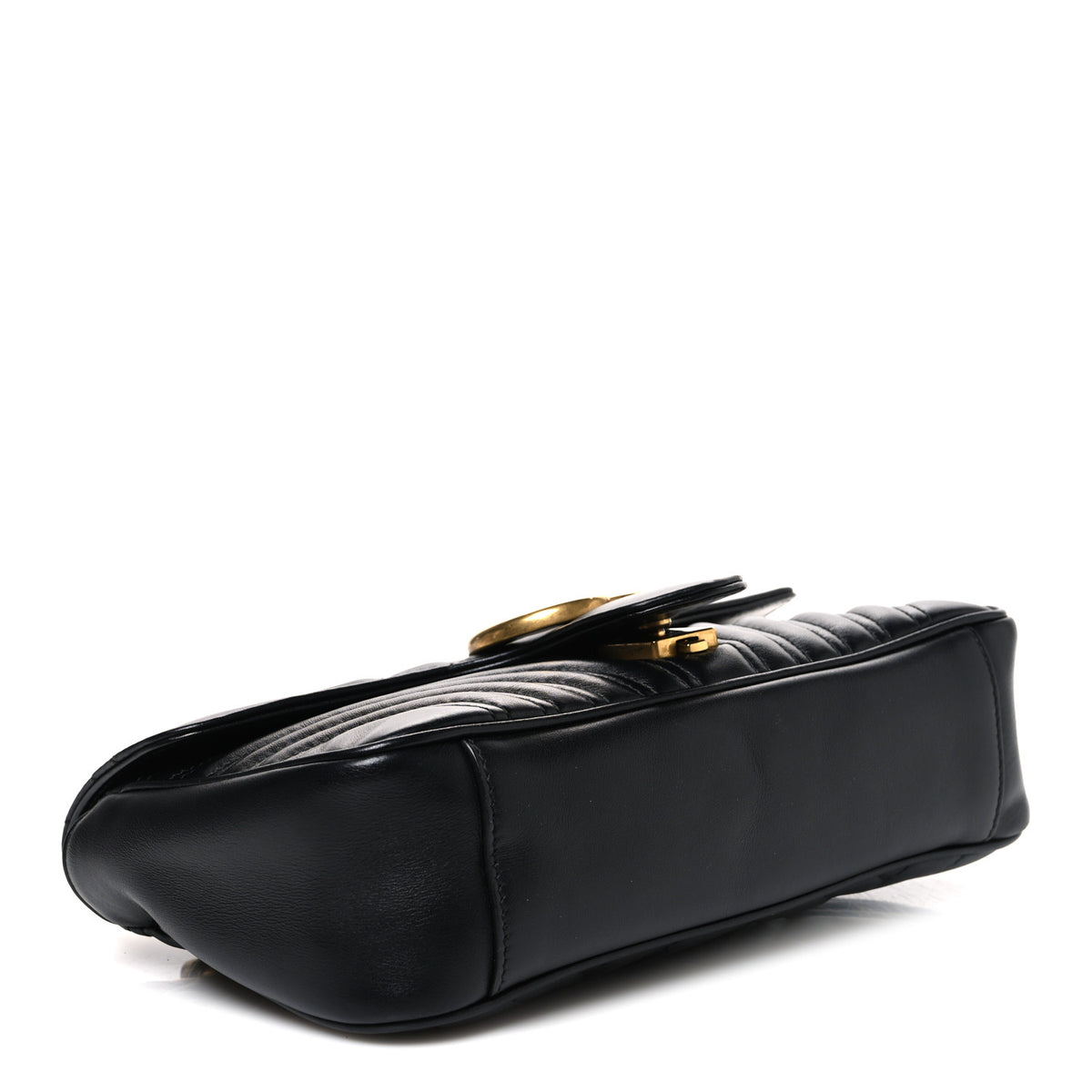 Gucci Calfskin Matelasse Small GG Marmont Shoulder Bag Black 4 of 10