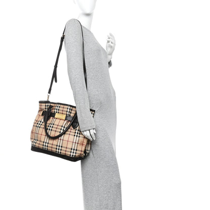 Burberry Haymarket Check Medium Golderton Tote Chocolate 3 of 12