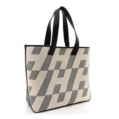 Hermes Swift H Canvas Cabas H En Biais 40 Black Ecru 2 of 9