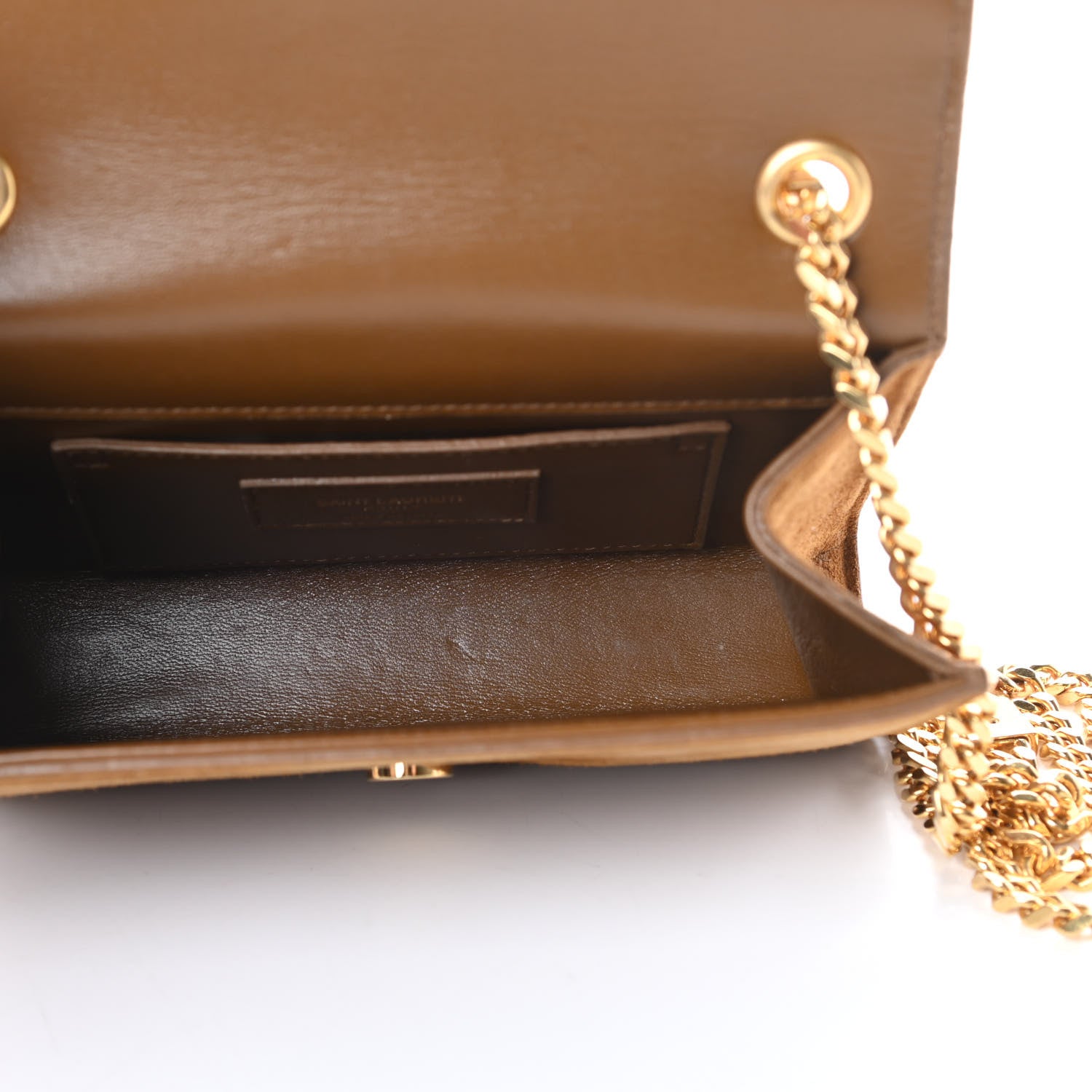 Saint Laurent Suede Small Classic Monogram Kate Tassel Satchel Light Ochre 5 of 17