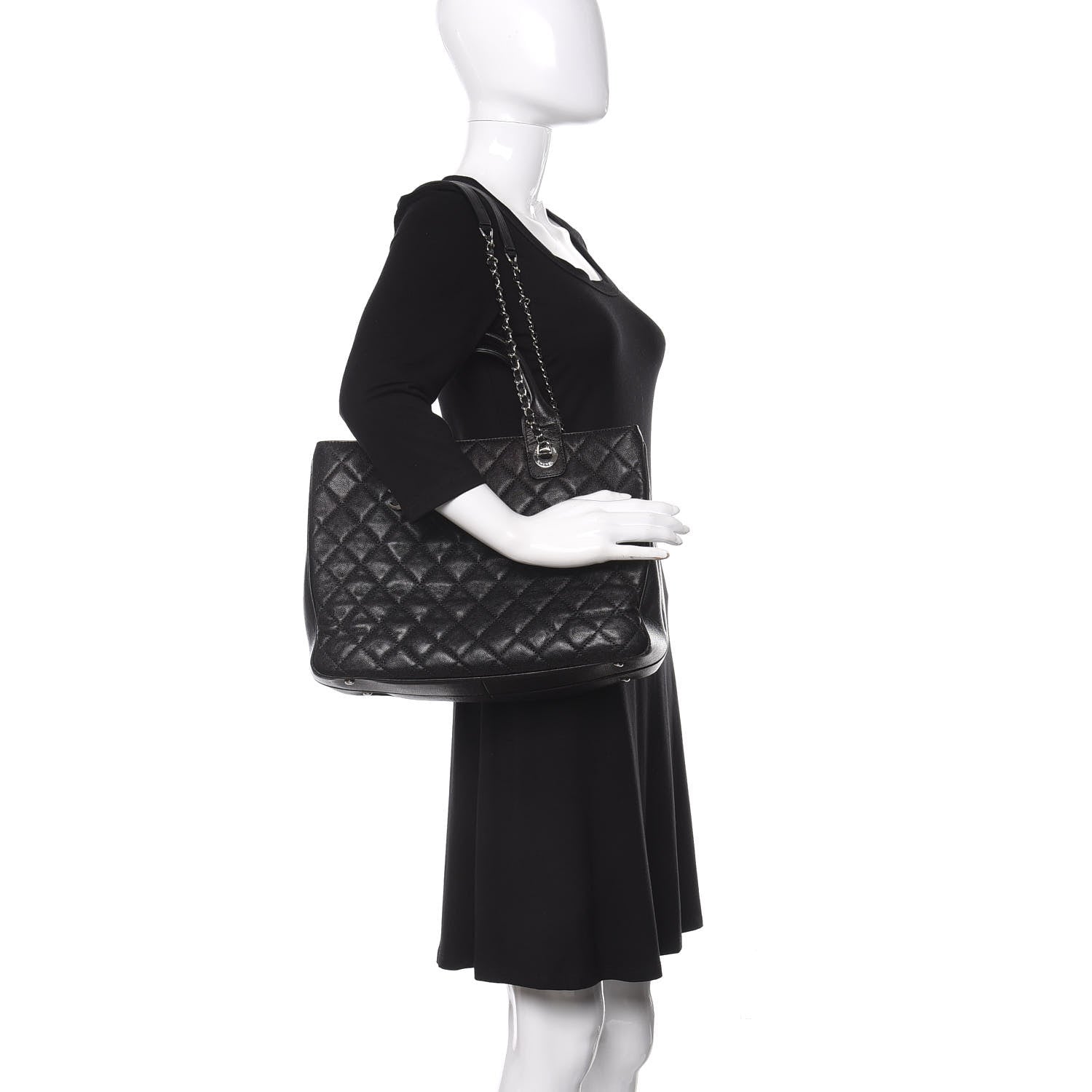 Chanel Caviar Quilted Large Urban Companion Top Handle Shopping Tote Black 2 of 11