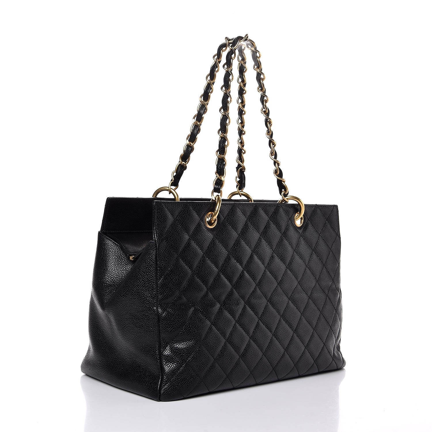 Chanel Caviar Quilted Grand Shopping Tote GST Black 3 of 8