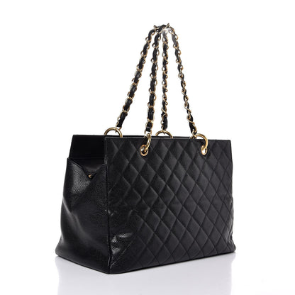 Chanel Caviar Quilted Grand Shopping Tote GST Black 3 of 8