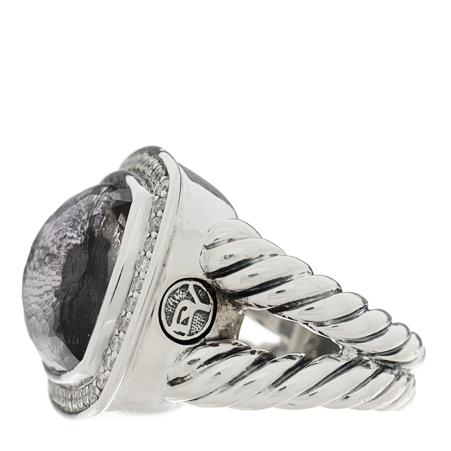 Sterling Silver Diamond Black Orchid 14mm Albion Ring 49 4.75