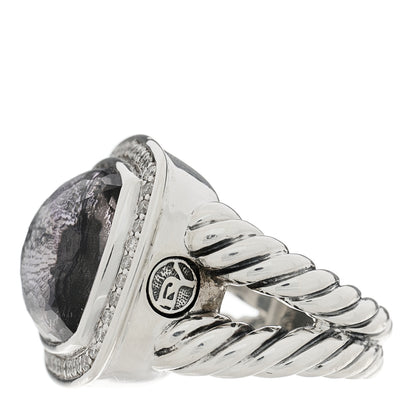 David Yurman Sterling Silver Diamond Black Orchid 14mm Albion Ring 49 4.75 3 of 5