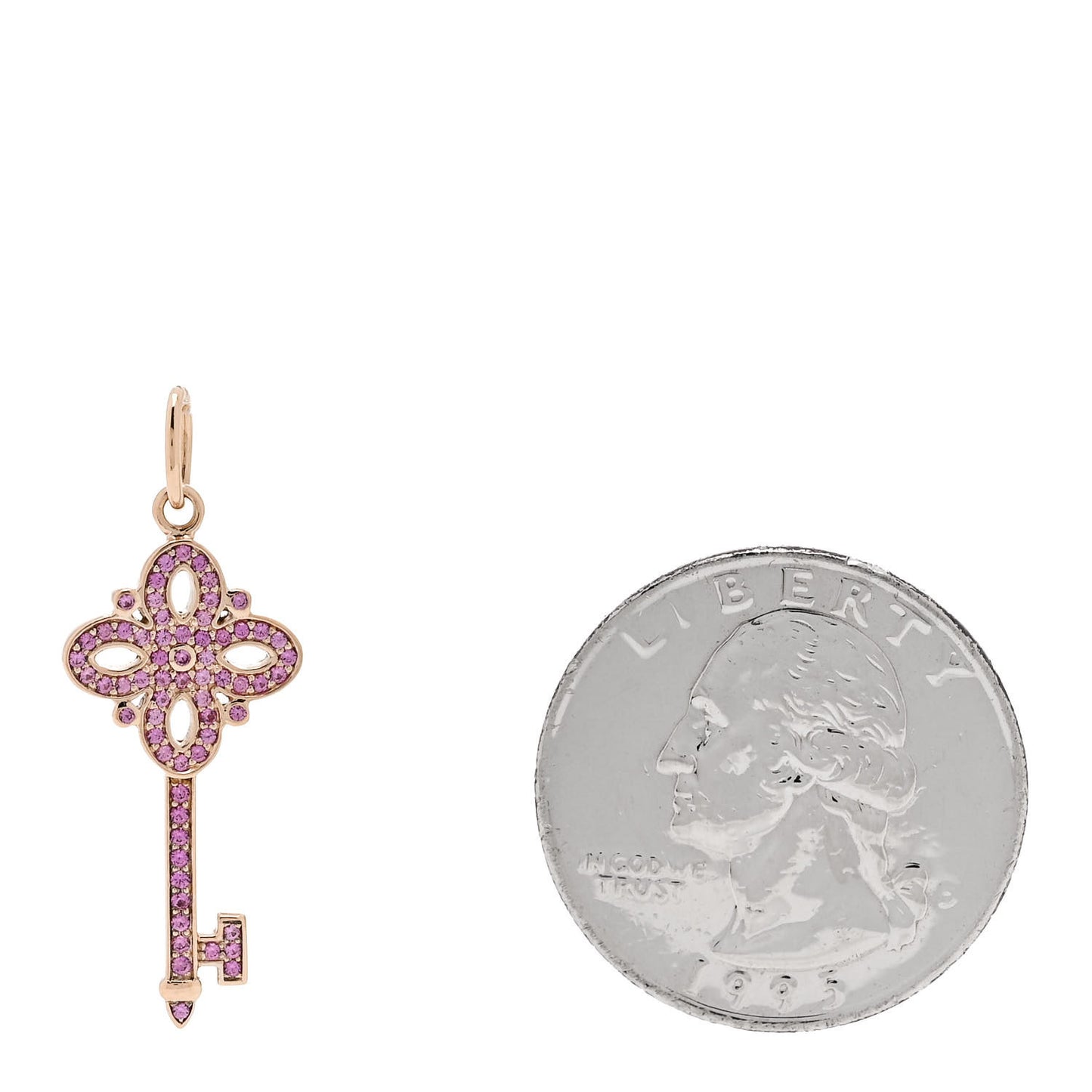 18K Rose Gold Pink Sapphire Mini Victoria Key Pendant