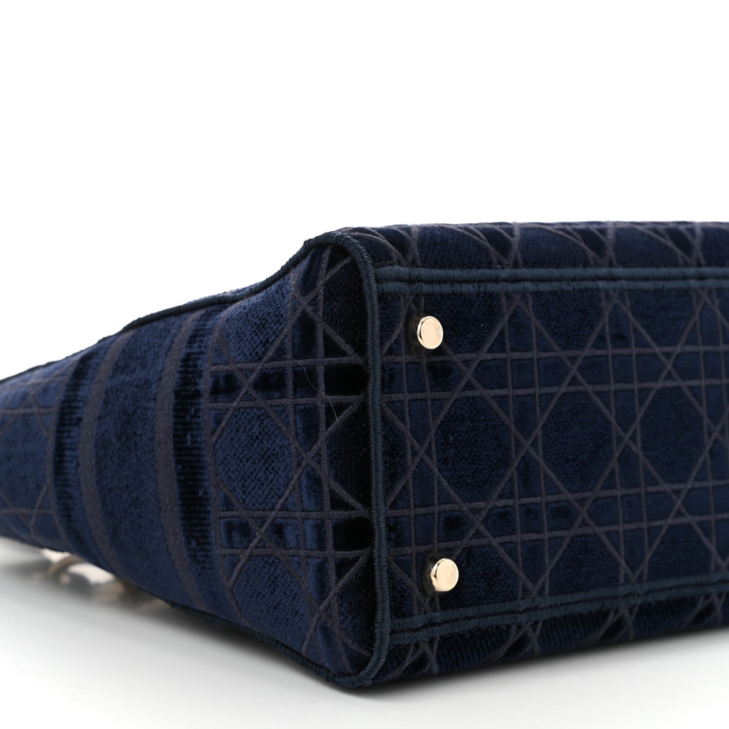 Christian Dior Velvet Cannage Medium Lady D-Lite Blue 9 of 10
