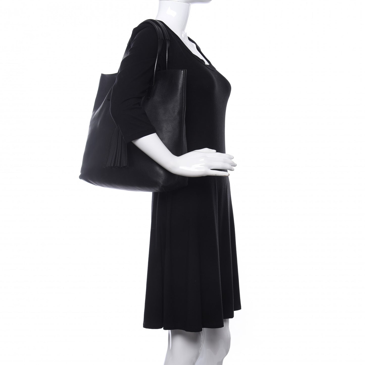 Calfskin Park Avenue Horsebit Small Tote Black