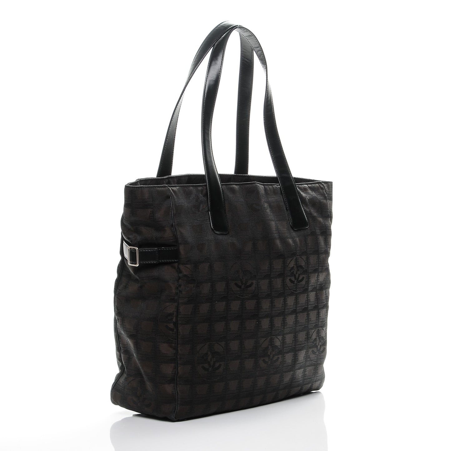 Nylon Medium Travel Tote Black Brown