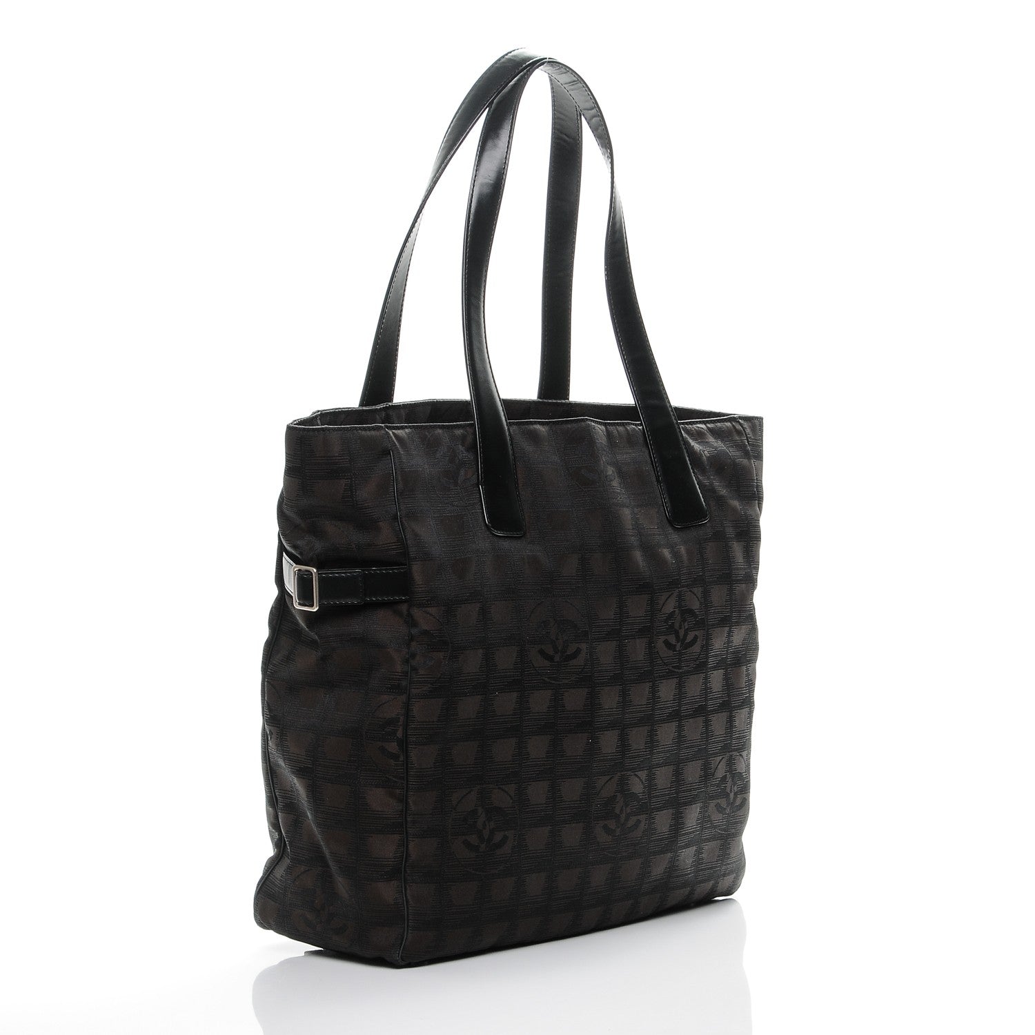 Chanel Nylon Medium Travel Tote Black Brown 3 of 7