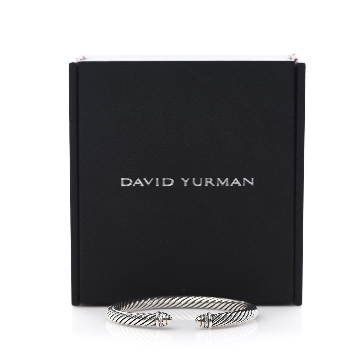 Sterling Silver Diamond 5mm Cable Classics Dome Bracelet