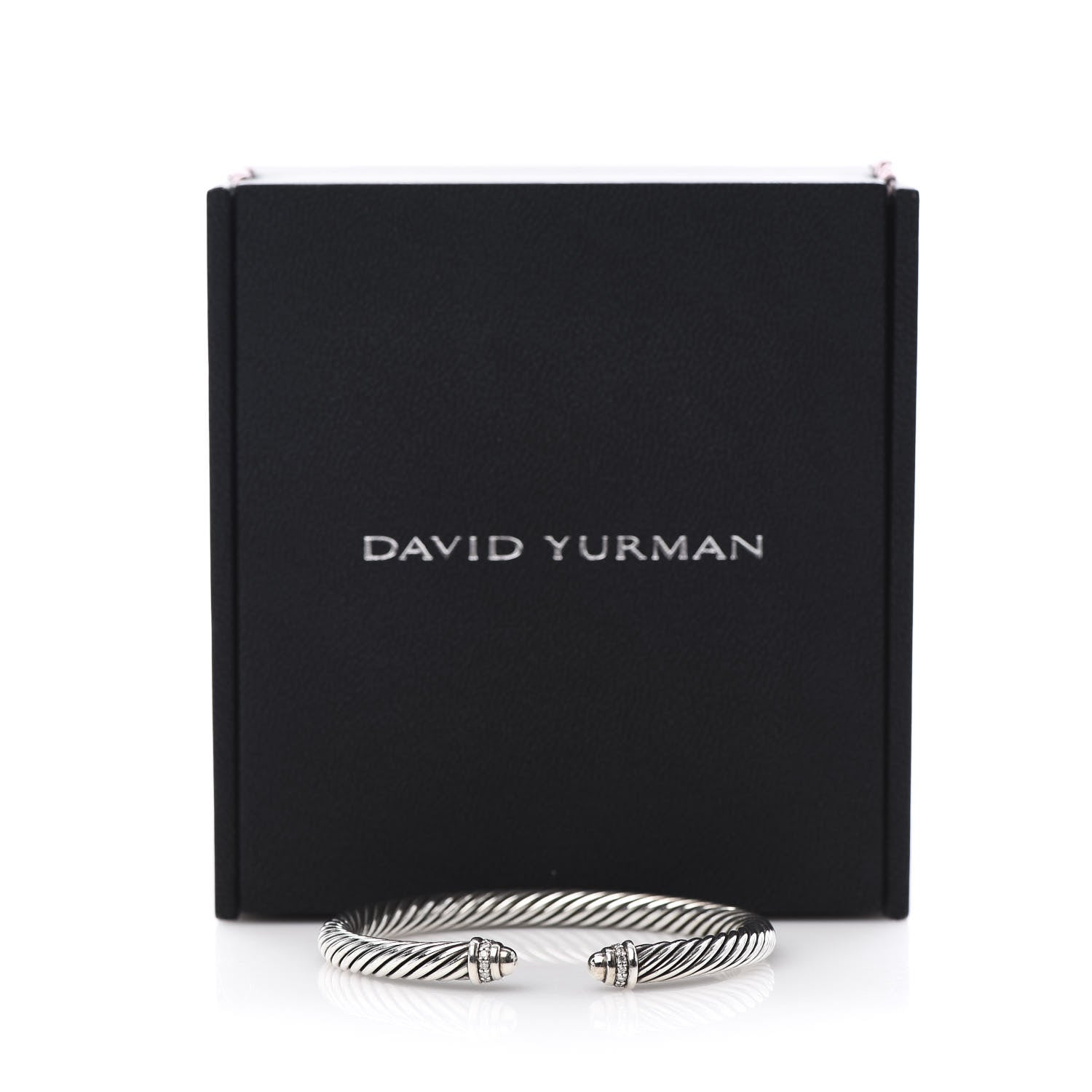 David Yurman Sterling Silver Diamond 5mm Cable Classics Dome Bracelet 5 of 5