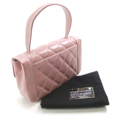 Chanel Leather Quilted Flap Handbag Pink 3 of 12