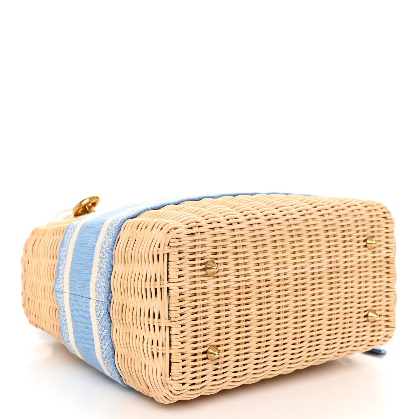 Wicker Oblique Medium Lady Dior Bag Cornflower Blue
