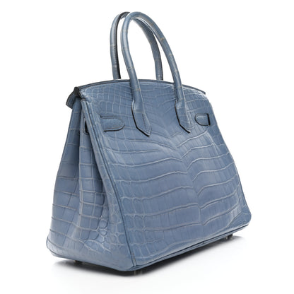 Hermes Matte Niloticus Crocodile Birkin 30 Bleu Ciel 4 of 45