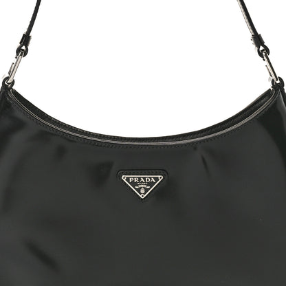Prada Spazzolato Cleo Shoulder Bag Black 7 of 9