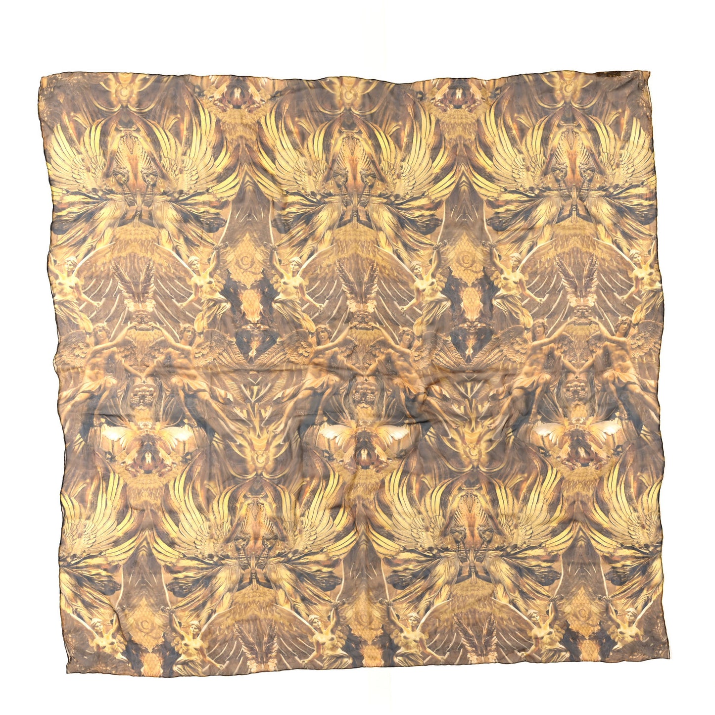Satin Scarf Gold Black