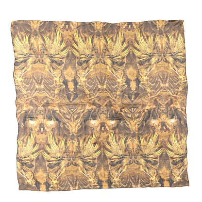 Alexander McQueen Satin Scarf Gold Black 1 of 3
