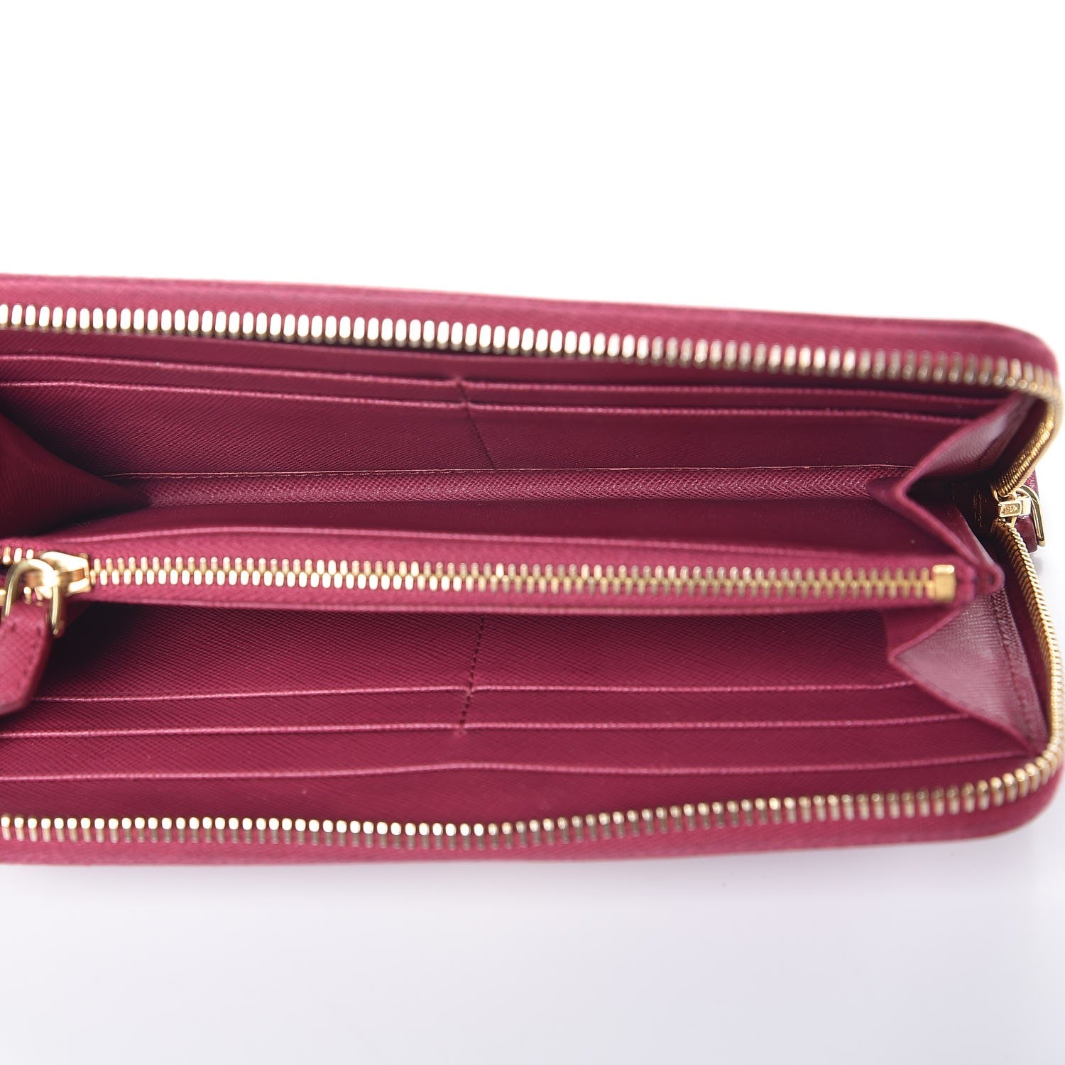 Prada Saffiano Zip Around Wallet Peonia 5 of 12