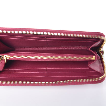 Prada Saffiano Zip Around Wallet Peonia 5 of 12