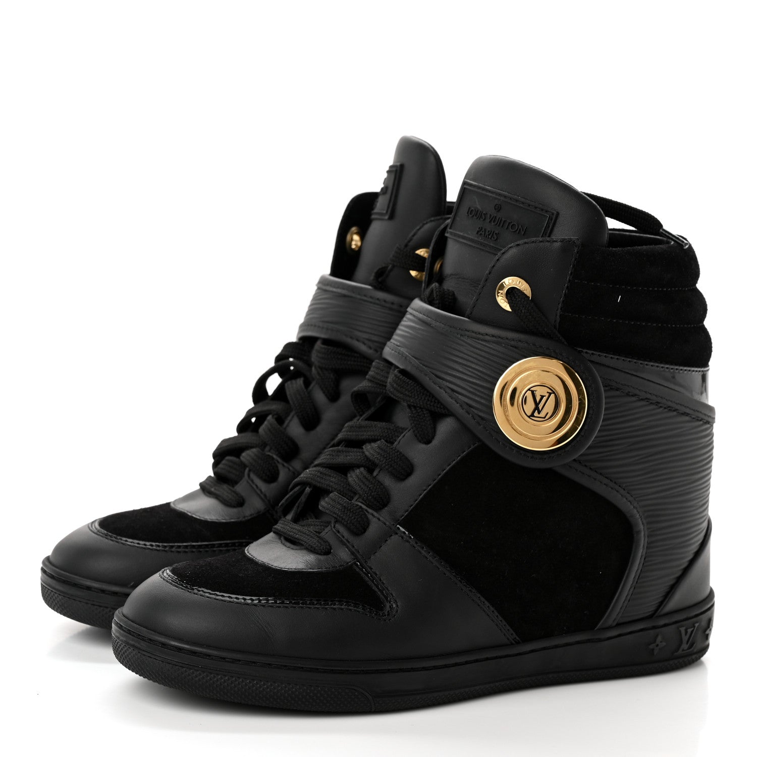 Louis Vuitton Epi Suede Postmark Wedge Sneakers 36 Black 3 of 8