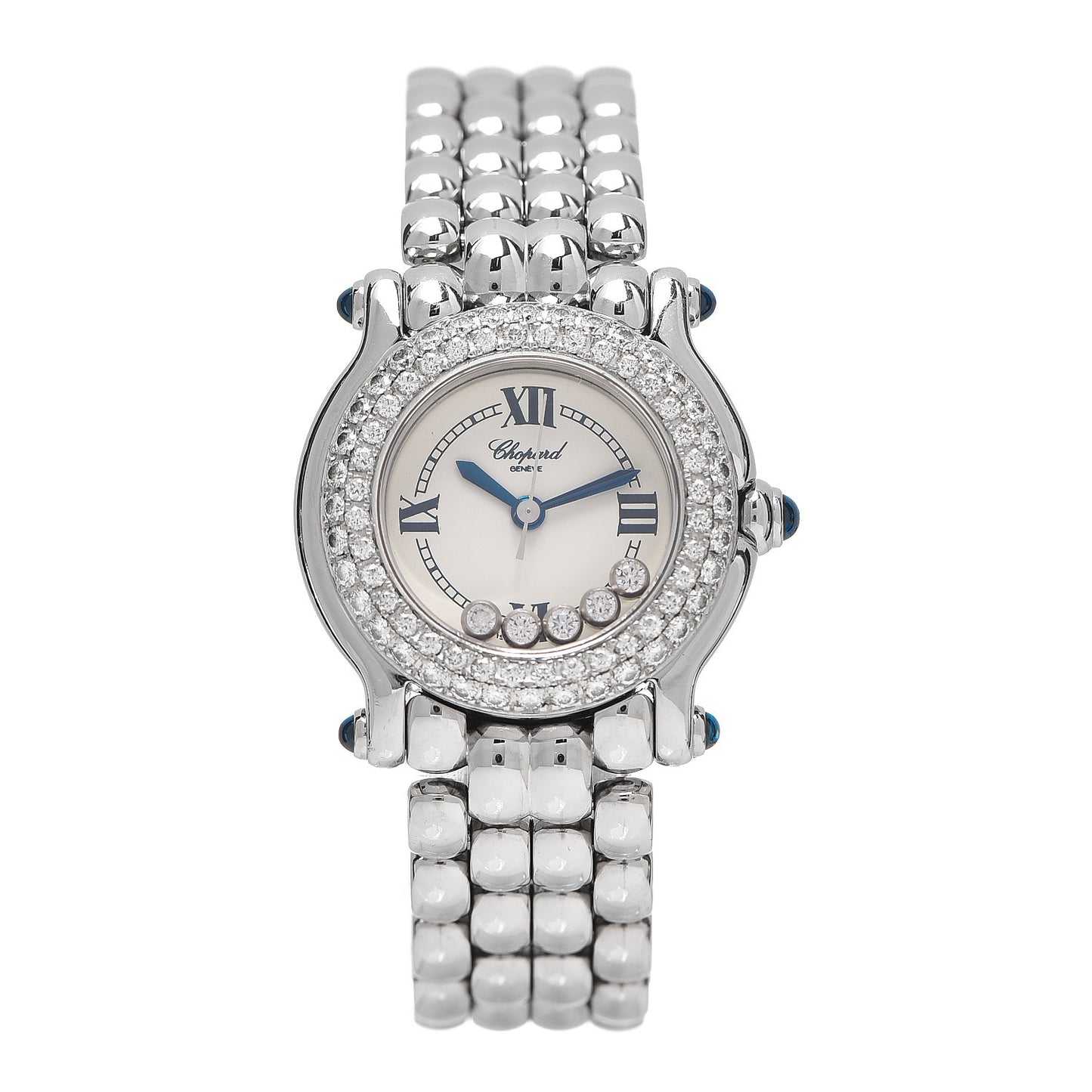 Stainless Steel Diamond Pave Bezel 26mm Happy Sport Quartz Watch