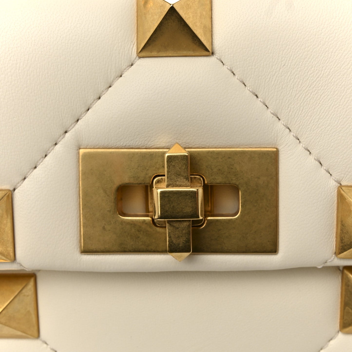 Nappa Medium Roman Stud Shoulder Bag Ivory