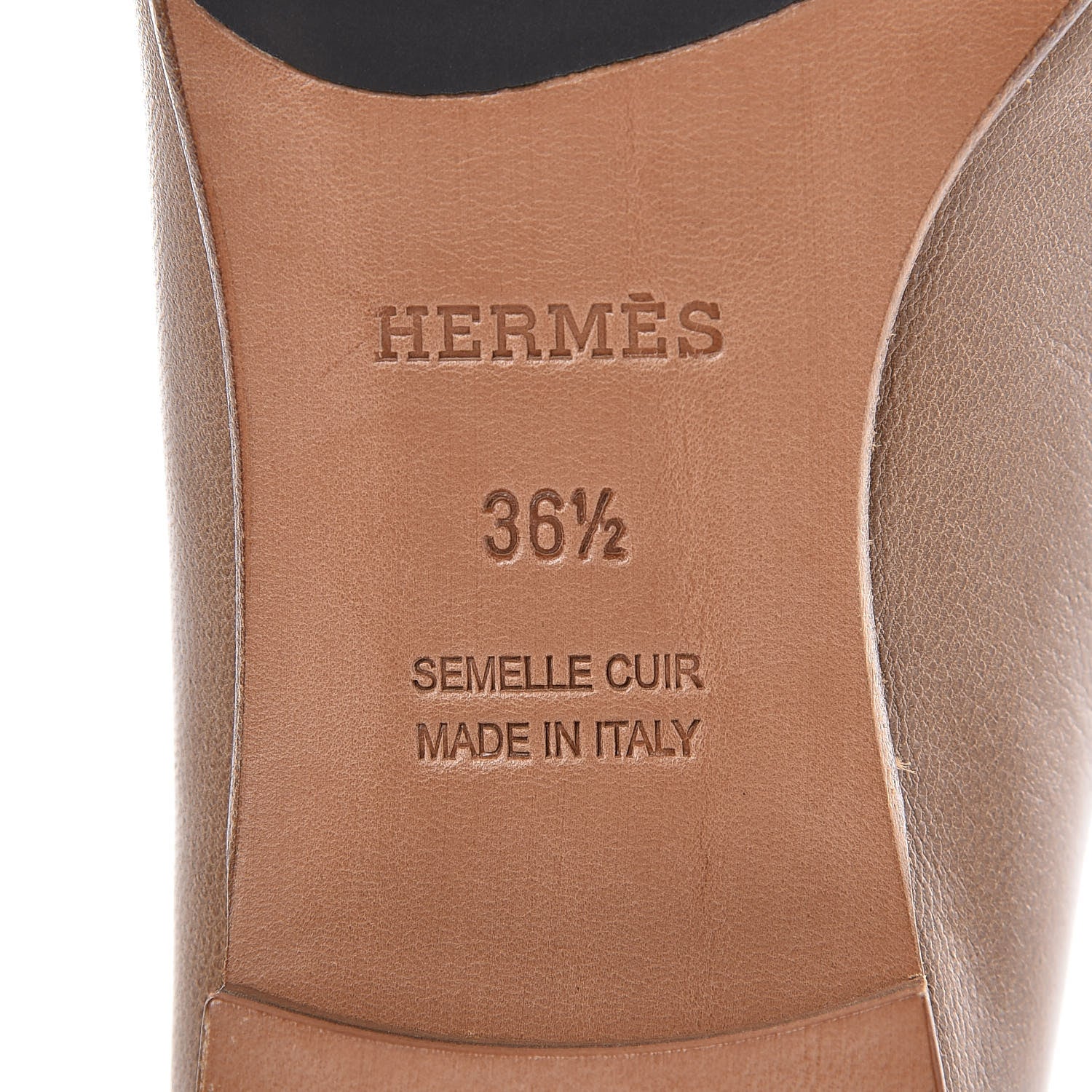 Hermes Goatskin Womens Paris Loafers 36.5 Etoupe 6 of 9