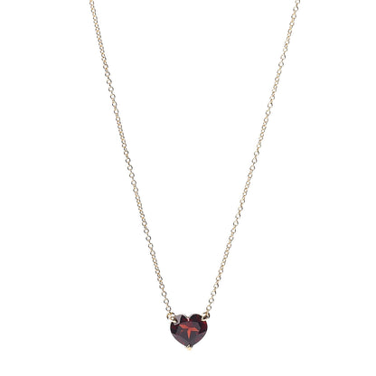 David Yurman 18K Yellow Gold Garnet Heart Pendant Necklace 1 of 4