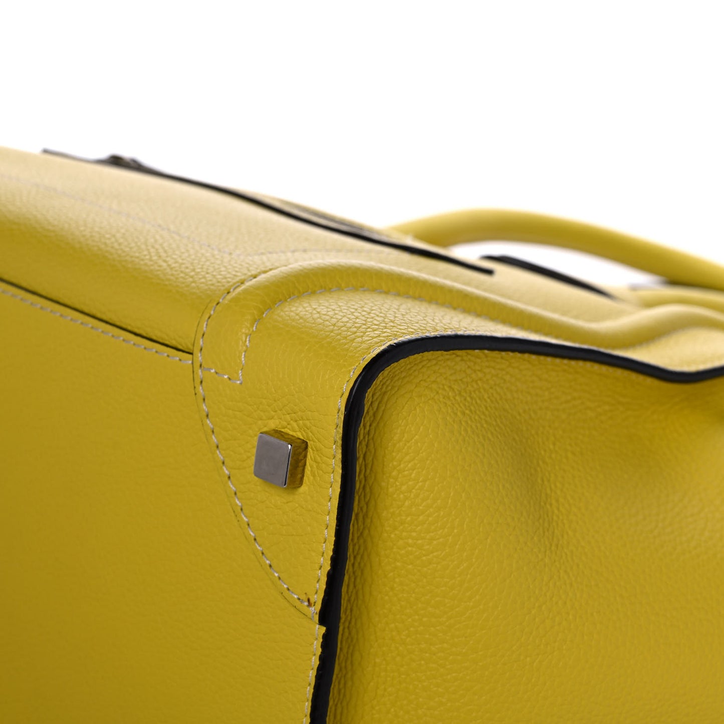 Drummed Calfskin Mini Luggage Citron