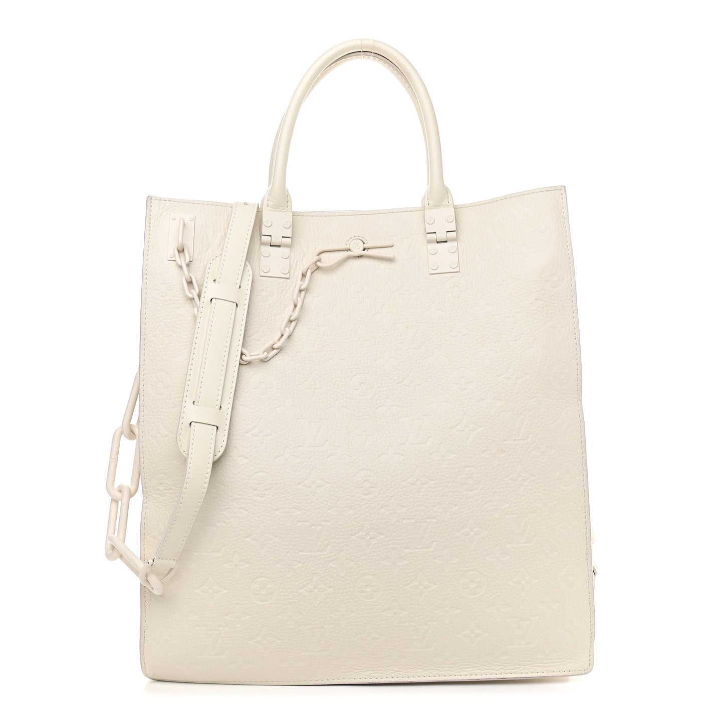 Taurillon Monogram Sac Plat Powder White