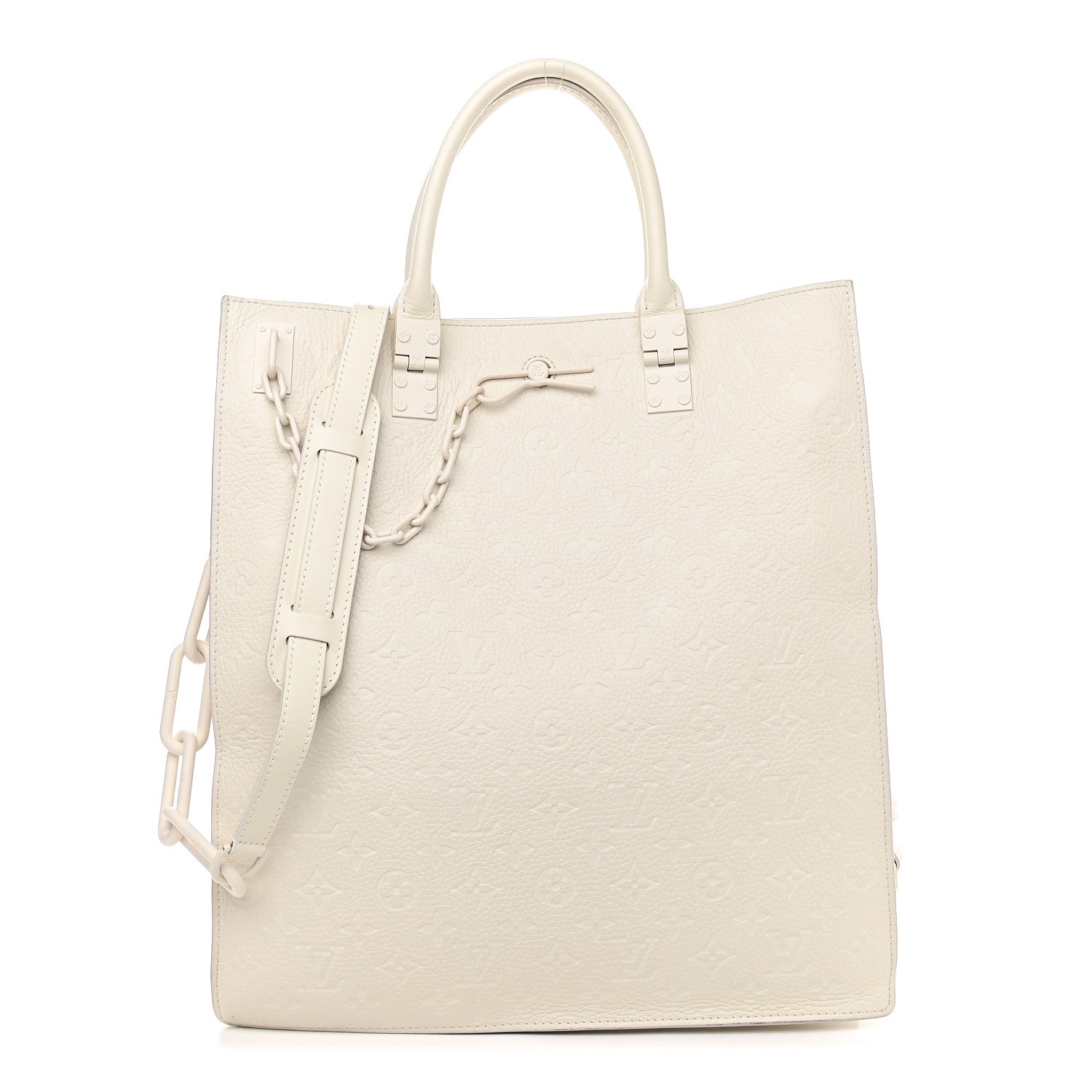 Louis Vuitton Taurillon Monogram Sac Plat Powder White 1 of 11