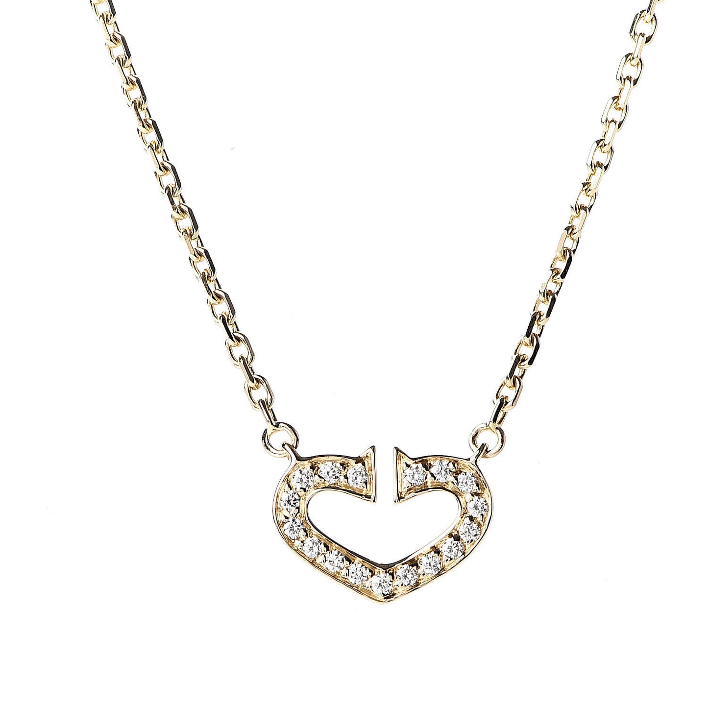18K Yellow Gold Diamond Hearts And Symbols Pendant Necklace