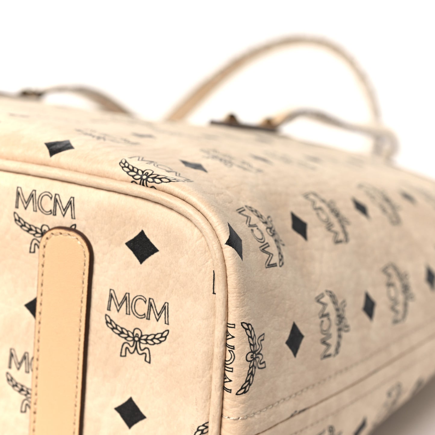 Visetos Medium Anya Top Zip Shopper Tote Beige