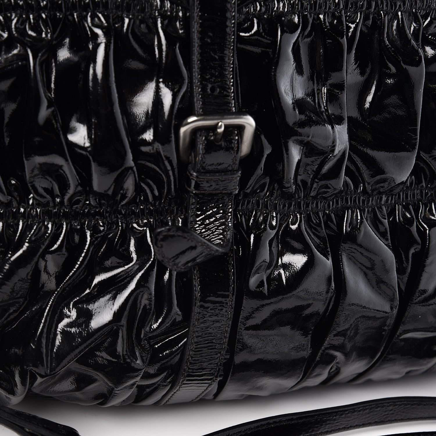 Prada Vernice Gaufre Tote Black 11 of 12