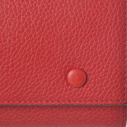 Celine Drummed Calfskin Large Multifunction Flap Wallet Coquelicot 8 of 11
