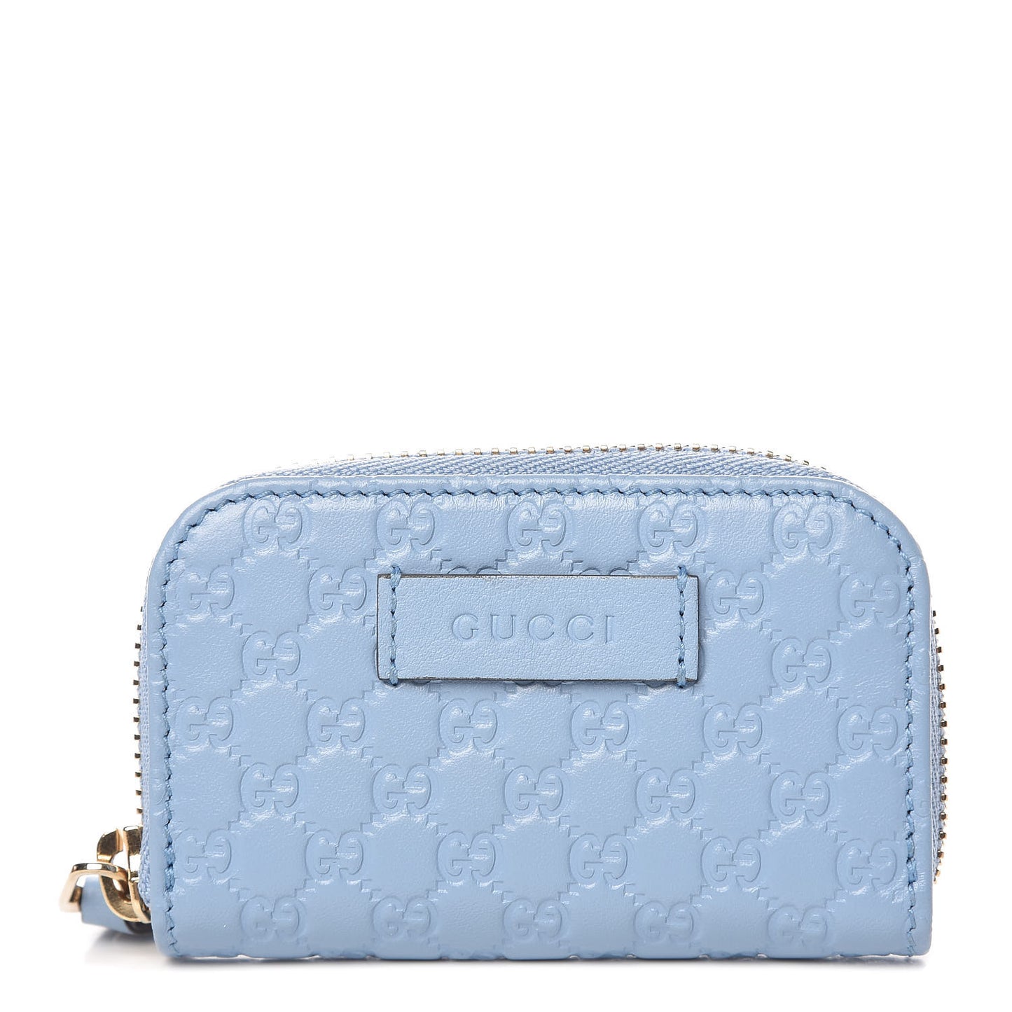 Guccissima Zip Around Card Case Blue