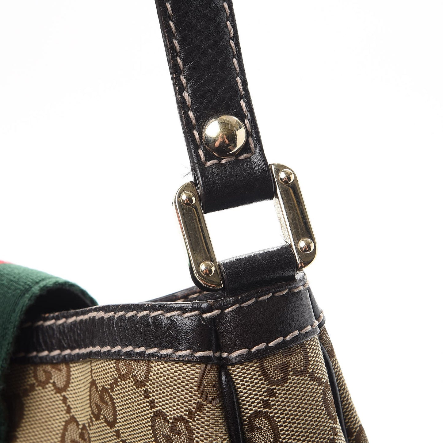 Monogram Medium New Ladies Web Hobo Dark Brown