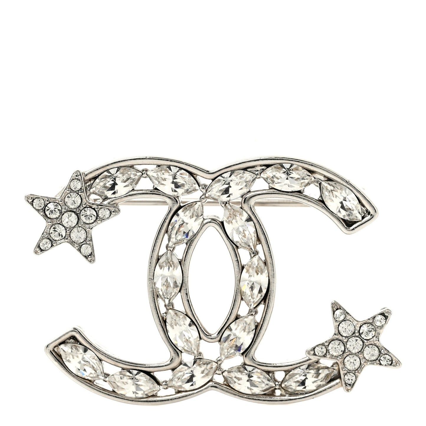 Crystal Starfall CC Brooch Silver