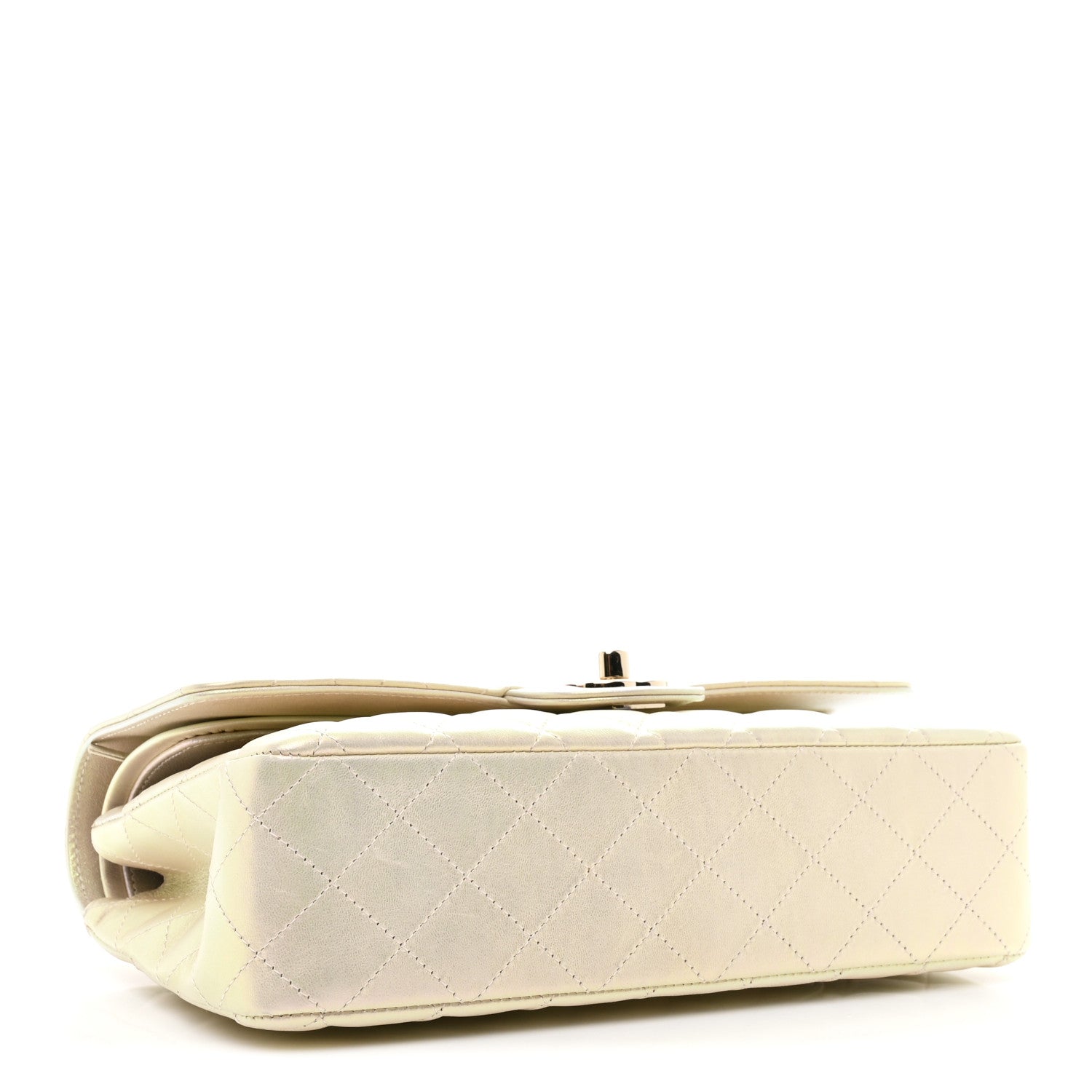 Chanel Iridescent Lambskin Quilted Medium Double Flap Ivory 4 of 11